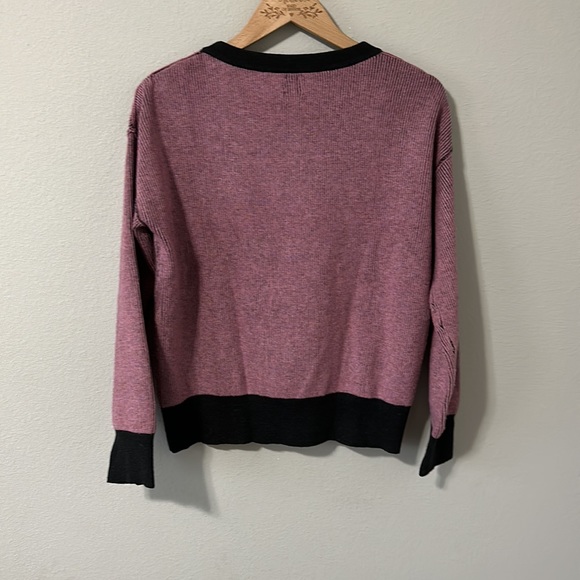 Roan + Ryan Evereve Black/Lilac Harper Pullover Striped Sweater Medium - Picture 9 of 13